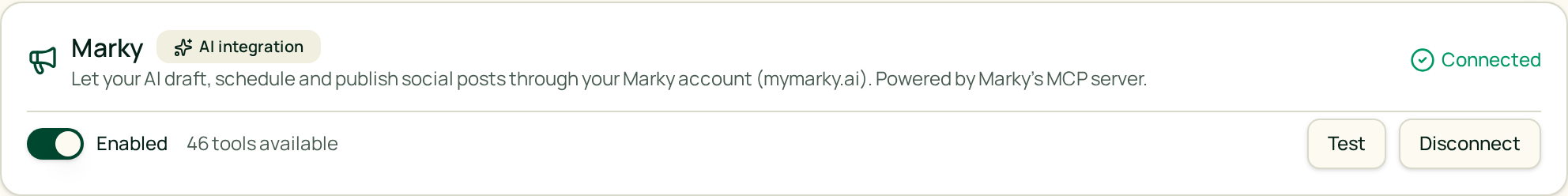MyMarky social drafts generated from a task