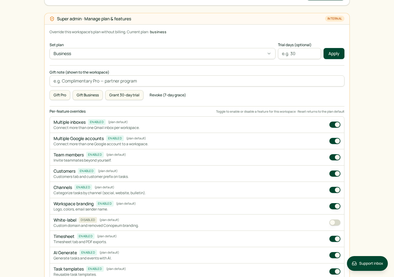 Screenshot from the Acme Landscaping demo workspace.