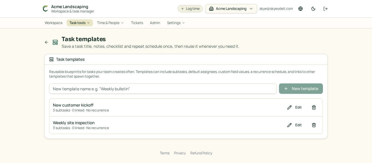 Task templates
